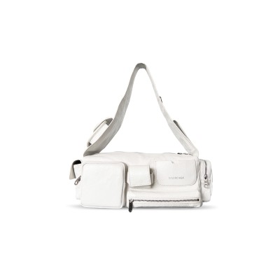 BALENCIAGA SUPERBUSY SLING BAG SMALL IN WHITE 702167210C91000 (36*15*13cm)